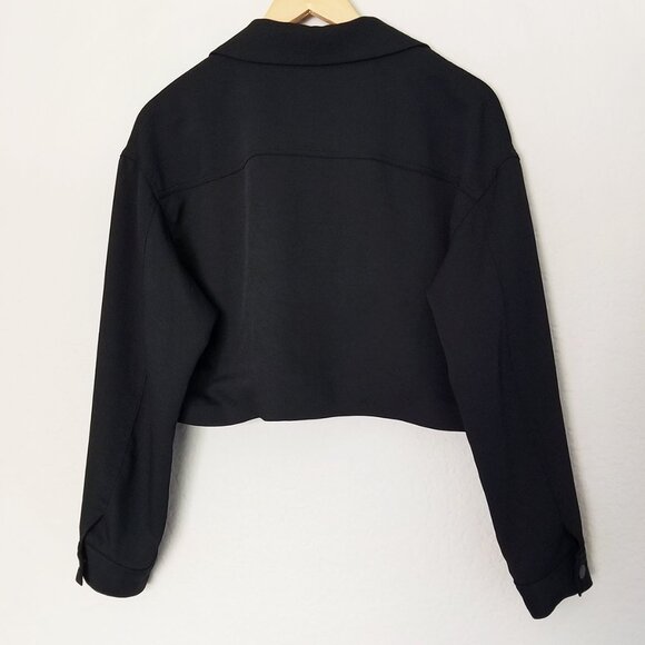 Aritzia Wilfred Little Cropped Jacket in Black L $198 Minimalist Classic Boxy - Picture 5 of 16